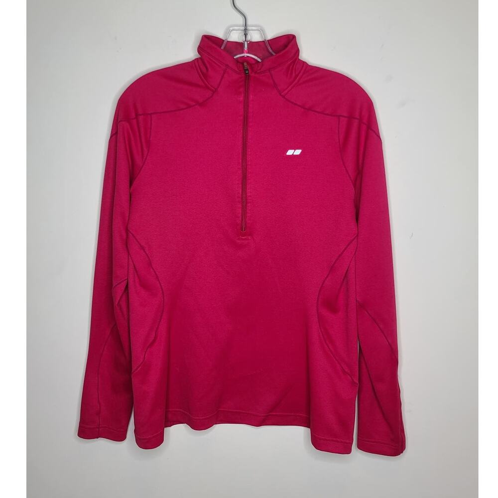 Koppen pink long sleeve 1/4 zip pullover jacket - MEDIUM
